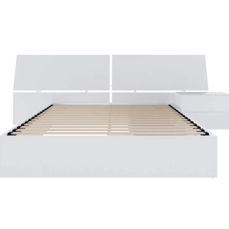 Nexera Queen 2-Drawer Storage Bedroom Set (60") - 3 pcs - White Clearance