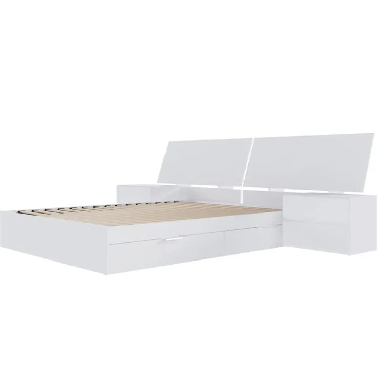 Nexera Queen 2-Drawer Storage Bedroom Set (60") - 4 pcs - White