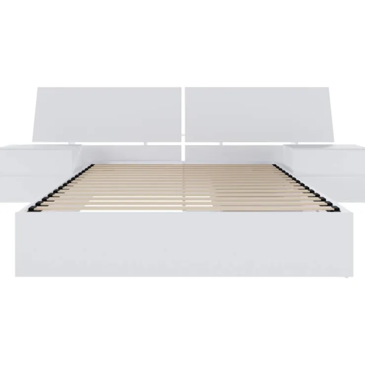 Nexera Queen 2-Drawer Storage Bedroom Set (60") - 4 pcs - White