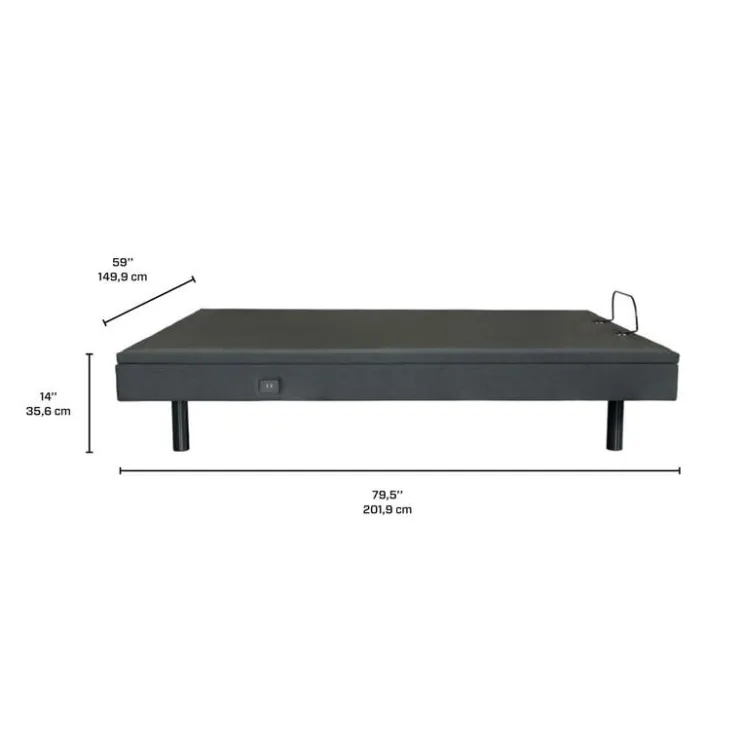 Queen Electric Bed (60") Grey/Black