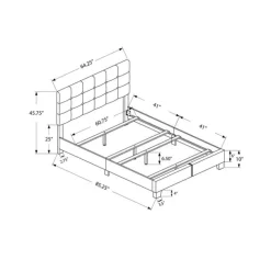 Monarch Queen Fabric Bed with Headboard (60