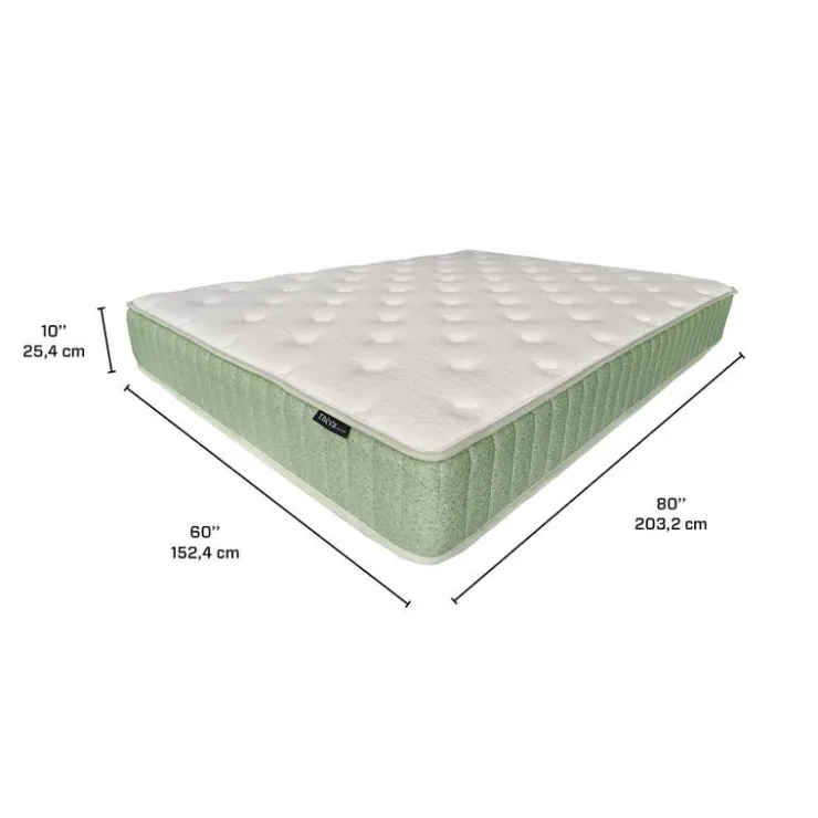 Queen Firm Mattress-in-a-Box with Pocket Coils - 60" Green/White Best