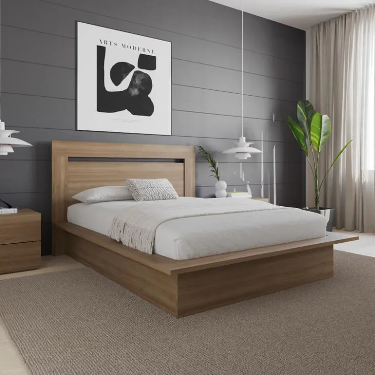 Nexera Queen Headboard - Brown Oak Hot