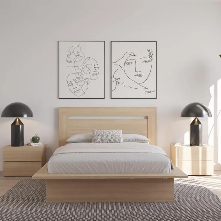 Nexera Queen Headboard - Natural Blonde Oak Outlet