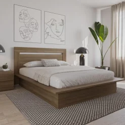 Nexera Queen Headboard - Brown Oak Clearance