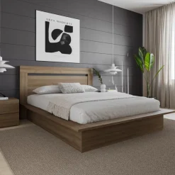 Nexera Queen Headboard - Brown Oak Clearance
