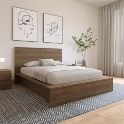 Nexera Queen Headboard - Brown Oak