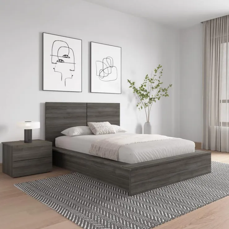 Nexera Queen Headboard - Grey Oak New