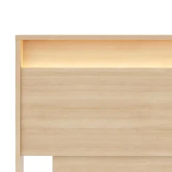 Nexera Queen Headboard with Integrated Lighting - Natural Blonde Oak