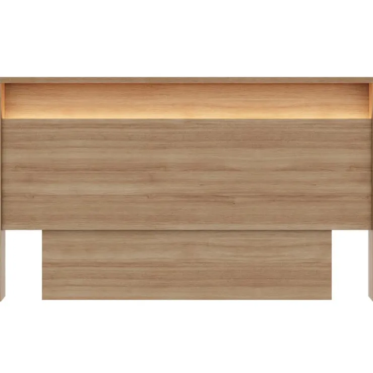 Nexera Queen Headboard with Integrated Lighting - Brown Oak Sale