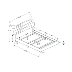 Monarch Queen Leather-Look Bed with Headboard (60