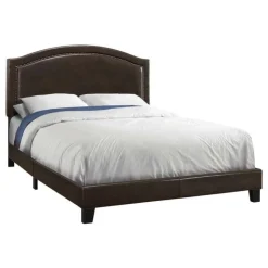 Monarch Queen Leather-Look Bed with Headboard (60