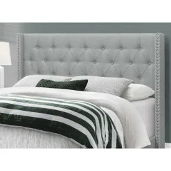 Monarch Queen Linen Bed with Headboard (60