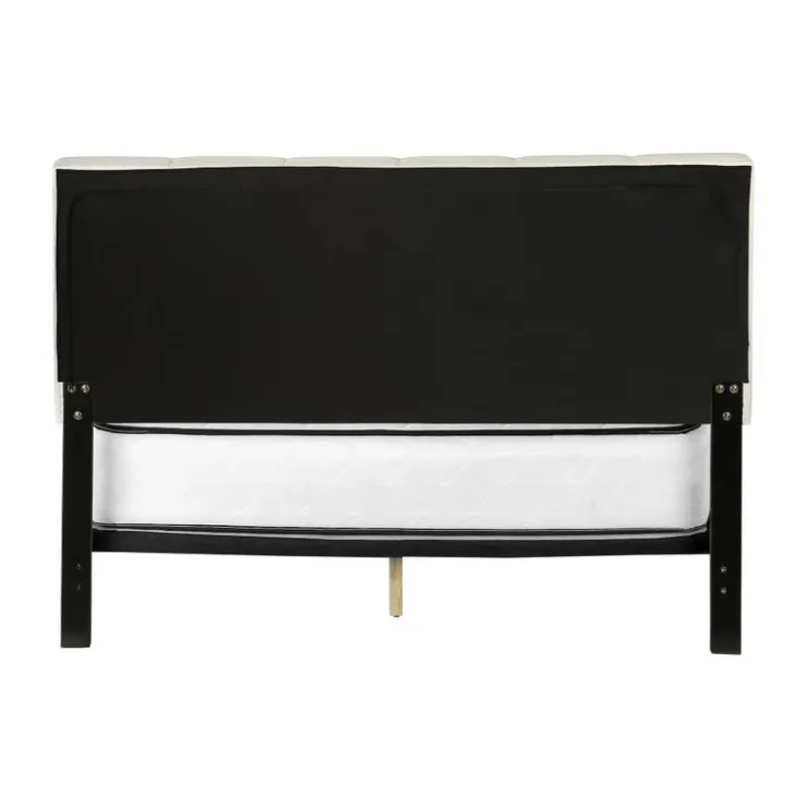 Monarch Queen Linen Bed with Headboard (60") - Beige Sale