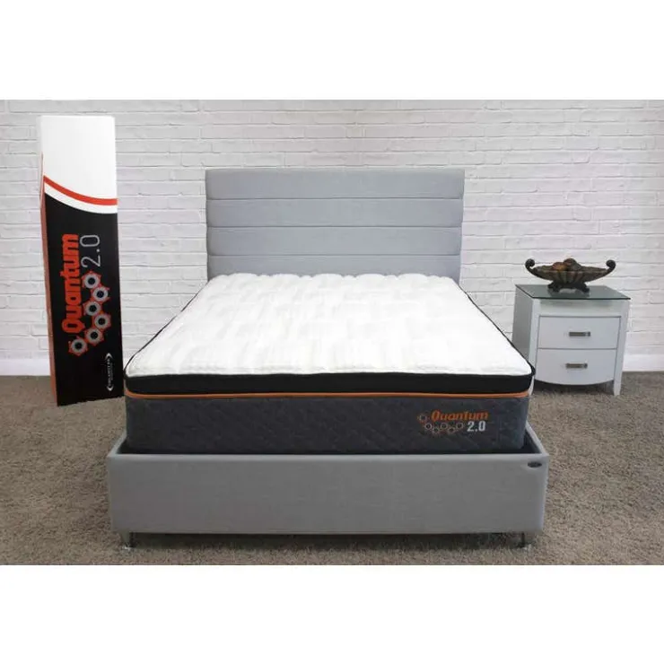 Dreamstar Queen Medium-Firm Mattress-in-a-Box with Pocket Coils- 60" Orange & Grey Clearance