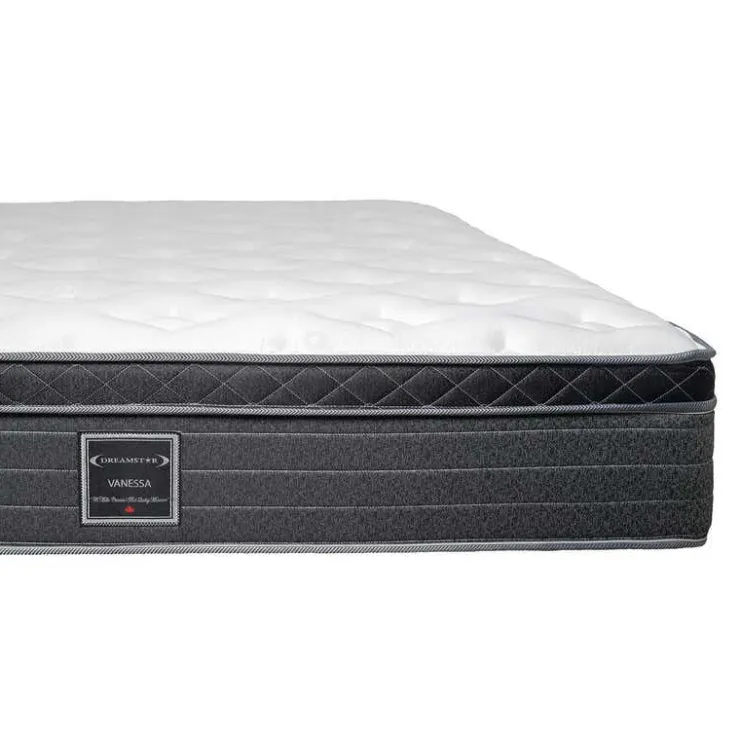 Dreamstar Queen Medium-Firm Mattress with Springs - 60" White/Yorkdale Border Best