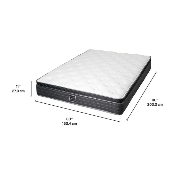 Dreamstar Queen Medium-Firm Mattress with Springs - 60" White/Yorkdale Border Best