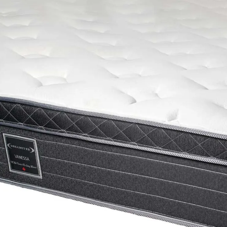 Dreamstar Queen Medium-Firm Mattress with Springs - 60" White/Yorkdale Border Best