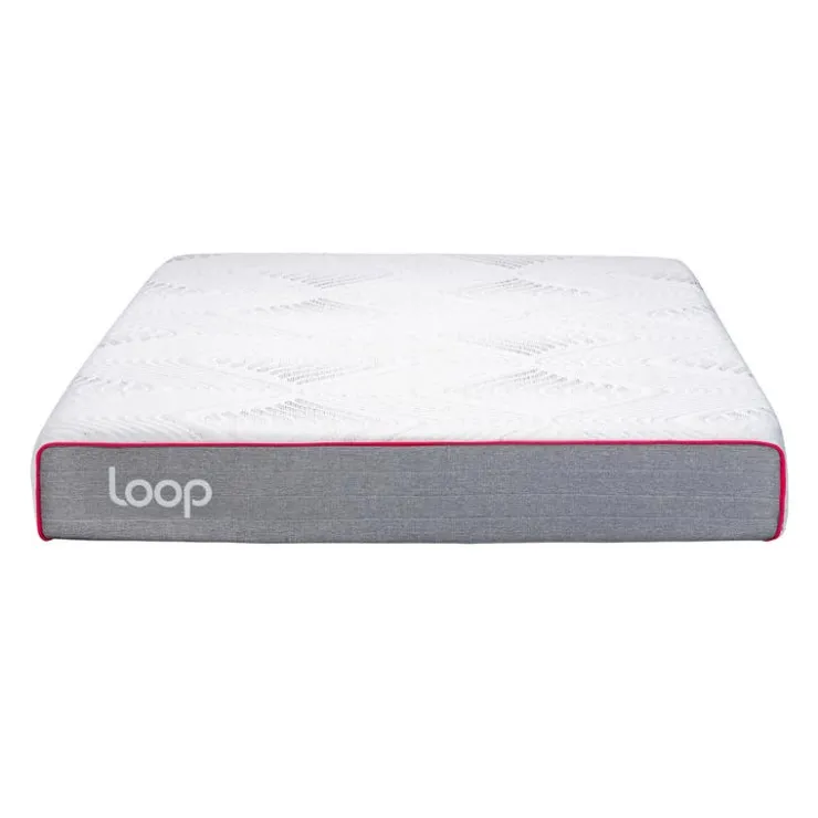 LOOP Queen Medium-Firm Memory Foam Mattress-in-a-Box for RVs – 60" x 74" Pink & White Hot