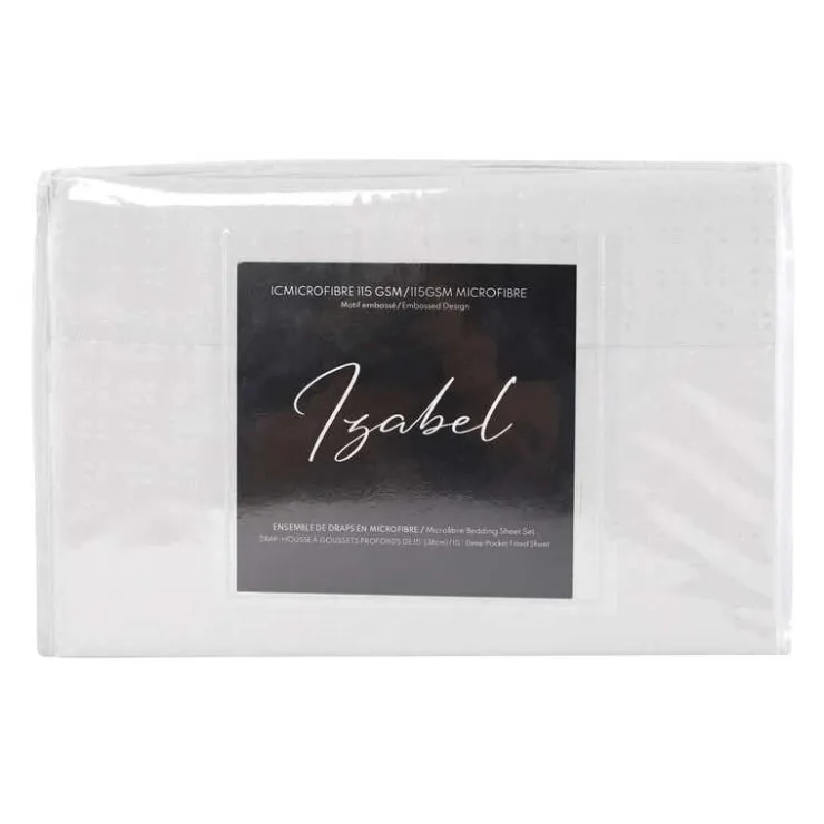 Queen Microfibre Bed Sheet Set - White Online