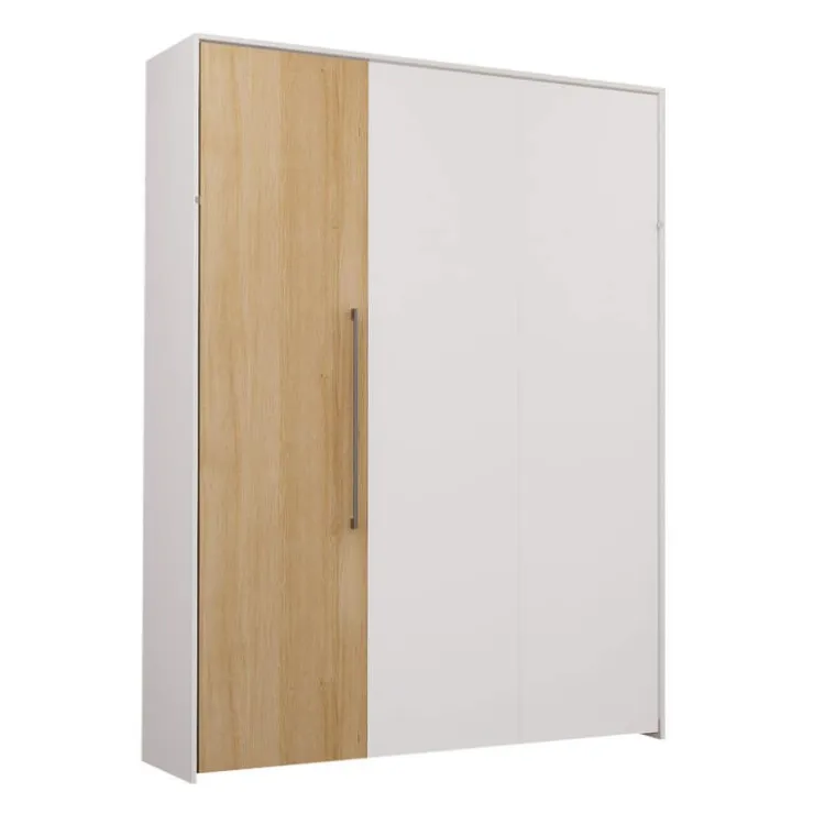 Queen Murphy Bed - White & Natural Hot