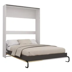 Queen Murphy Bed - White & Natural Hot