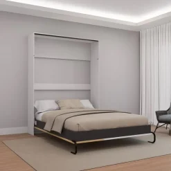 Queen Murphy Bed - White & Natural Hot