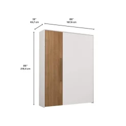 Queen Murphy Bed - White & Brown Clearance