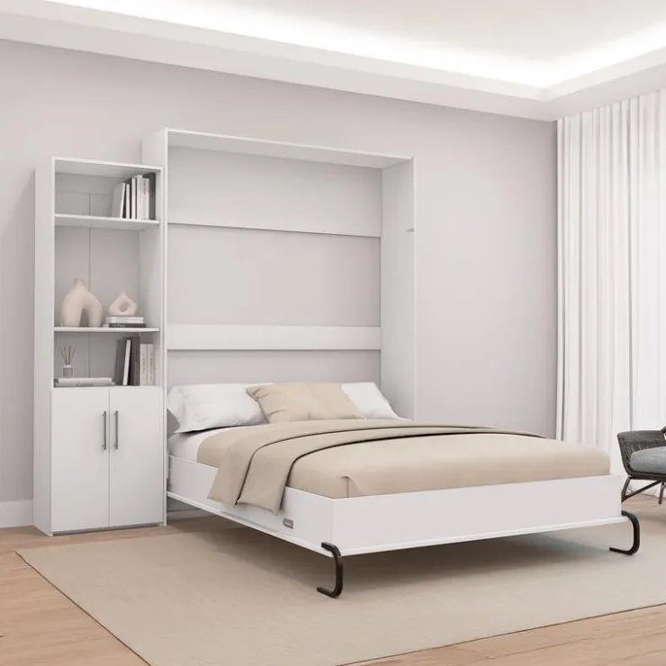Queen Murphy Bed and Storage Unit - White Discount