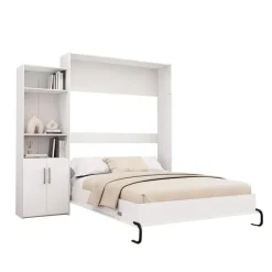 Queen Murphy Bed and Storage Unit - White Discount
