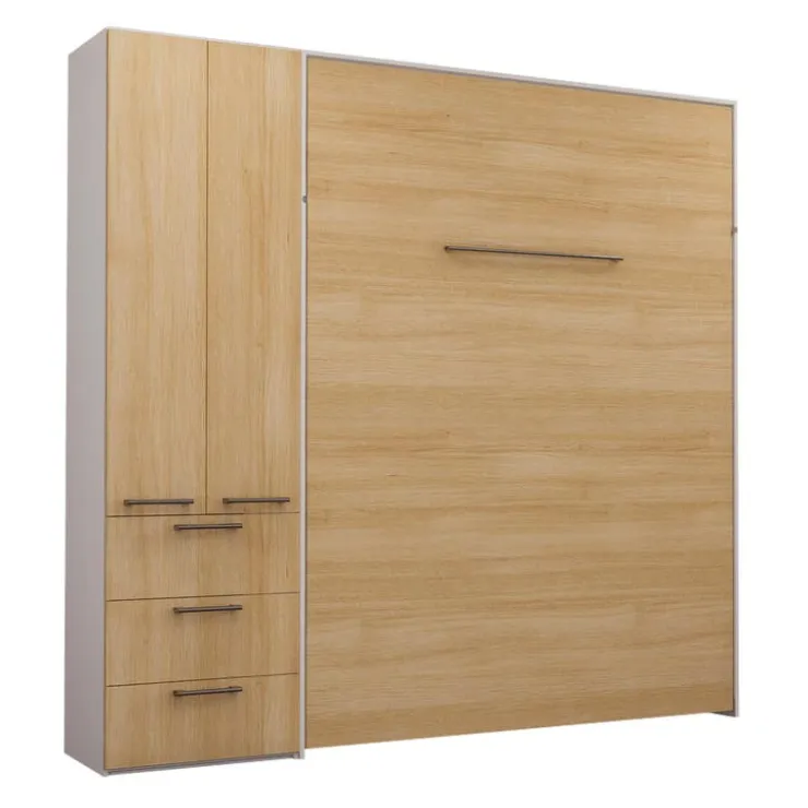 Queen Murphy Bed with Storage Unit - Natural Best