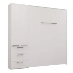 Queen Murphy Bed with Storage Unit - White Sale