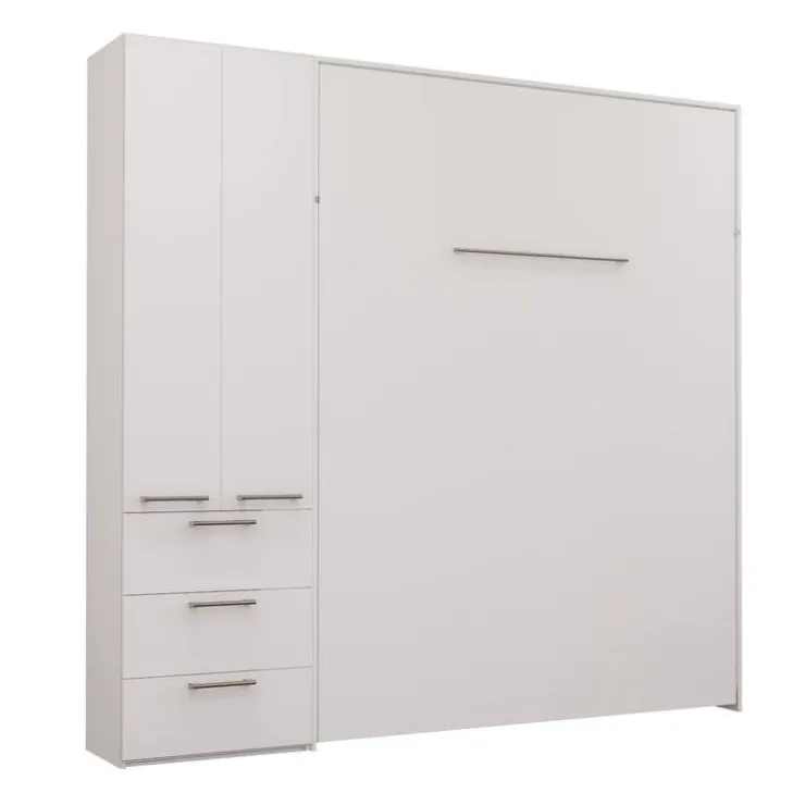 Queen Murphy Bed with Storage Unit - White Sale