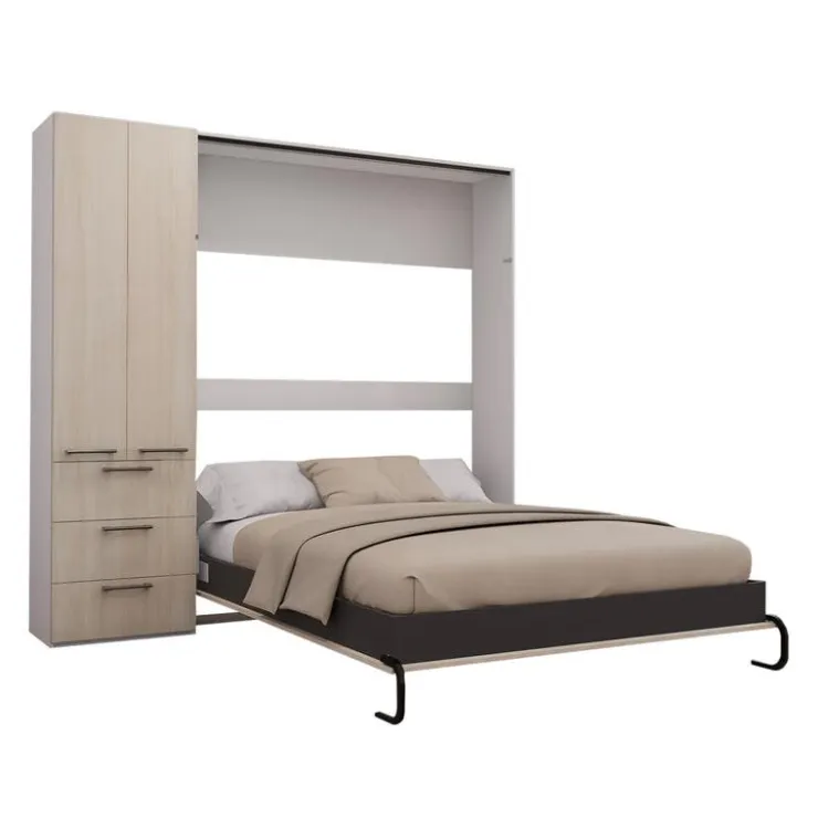 Queen Murphy Bed with Storage Unit - Grey Discount