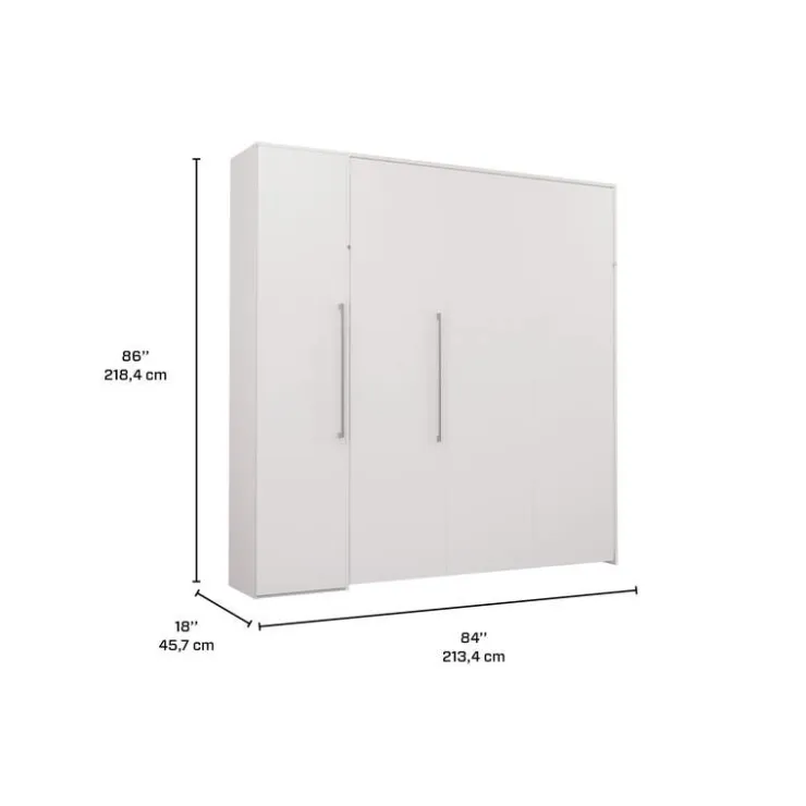 Queen Murphy Bed with Storage Unit - White Sale