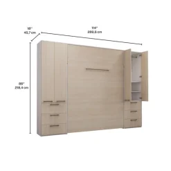 Queen Murphy Bed with Storage Unit - Grey Best