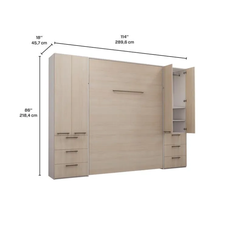 Queen Murphy Bed with Storage Unit - Grey Best