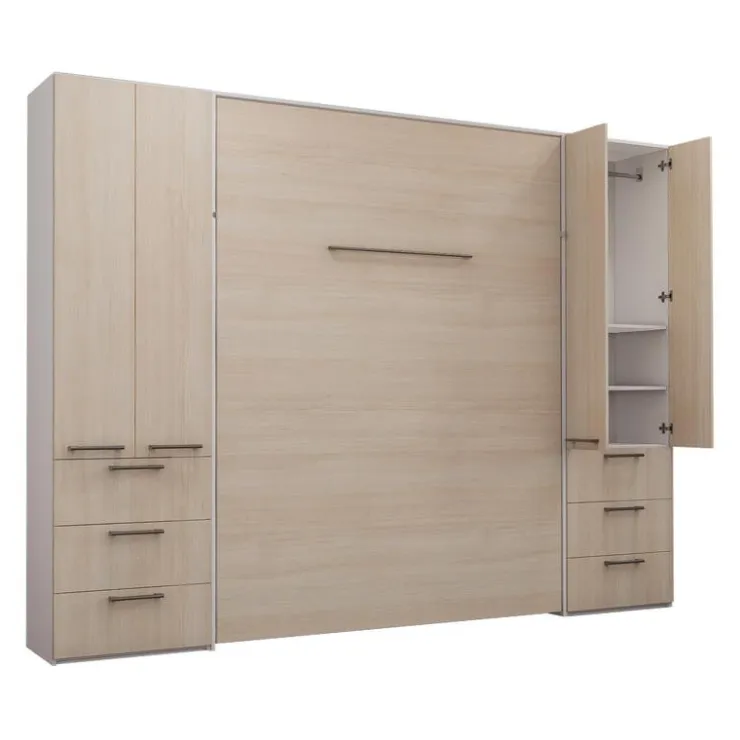 Queen Murphy Bed with Storage Unit - Grey Best