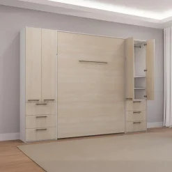 Queen Murphy Bed with Storage Unit - Grey Best