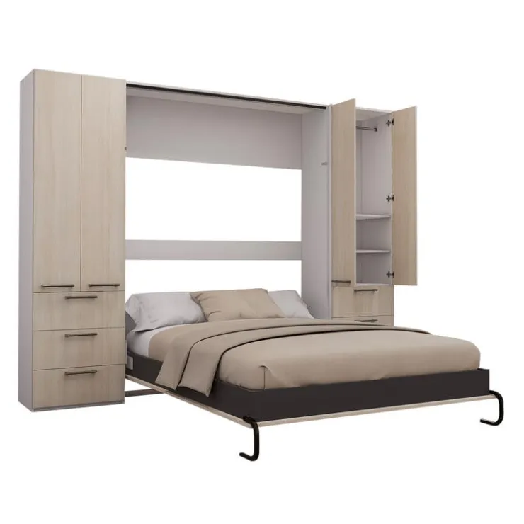 Queen Murphy Bed with Storage Unit - Grey Best