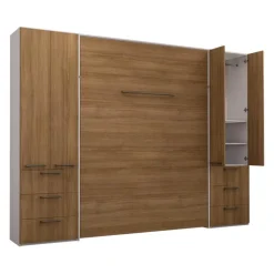 Queen Murphy Bed with Storage Units - Brown Online