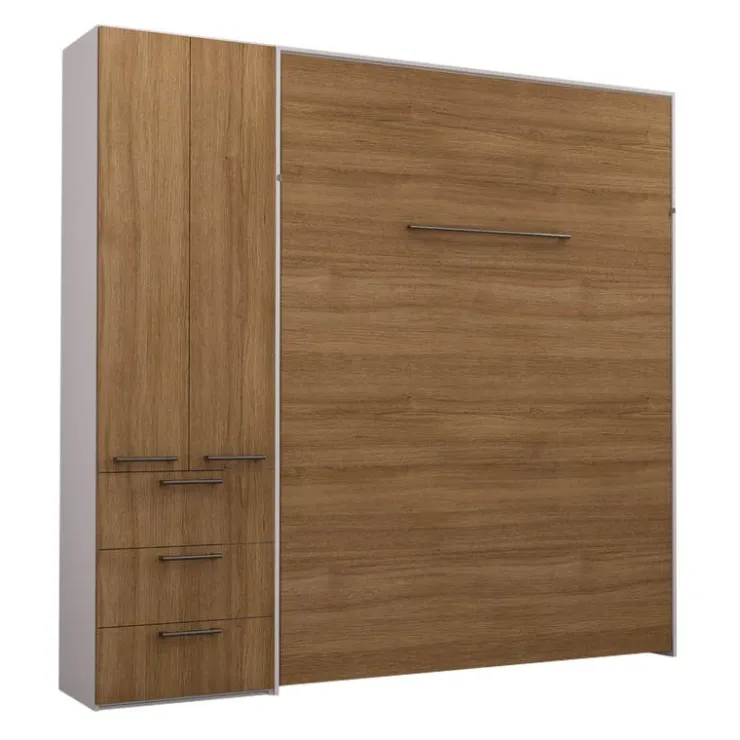 Queen Murphy Bed with Storage Unit - Brown Sale