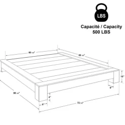 SUA-V Queen Platform Bed (60") Fashionista New