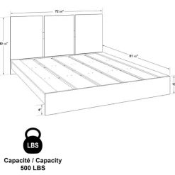 SUA-V Queen Platform Bed (60") Natural Hot