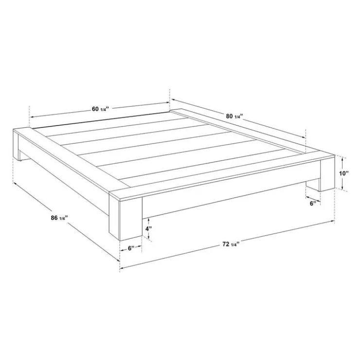 SUA-V Queen Platform Bed (60") Natural New