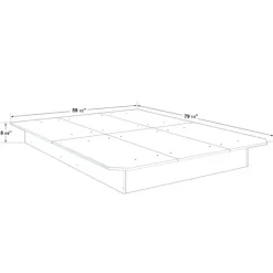 SUA-V Queen Platform Bed (60'') White Clearance