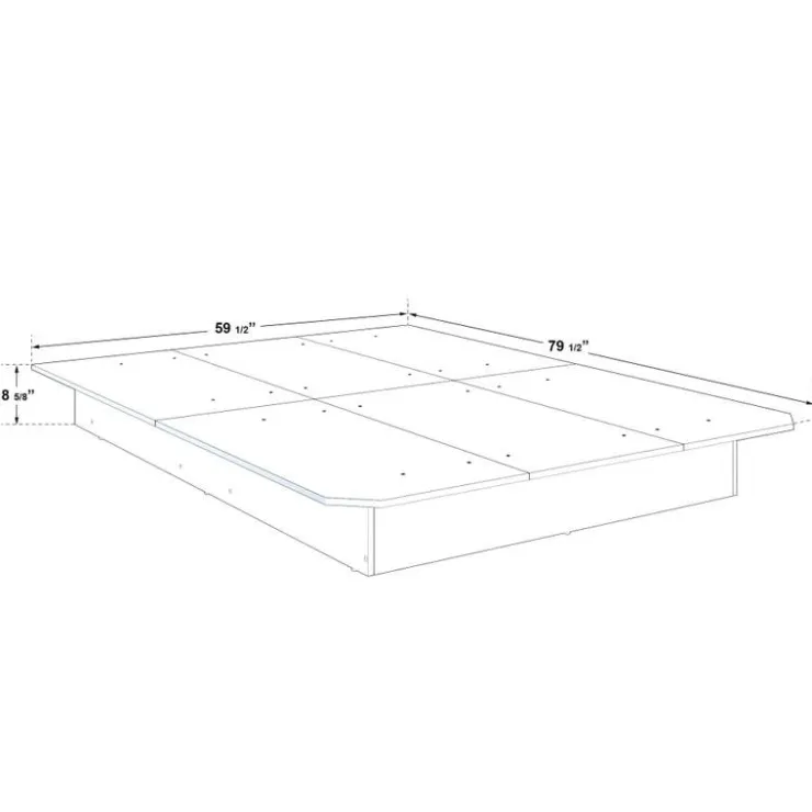 SUA-V Queen Platform Bed (60'') White Clearance