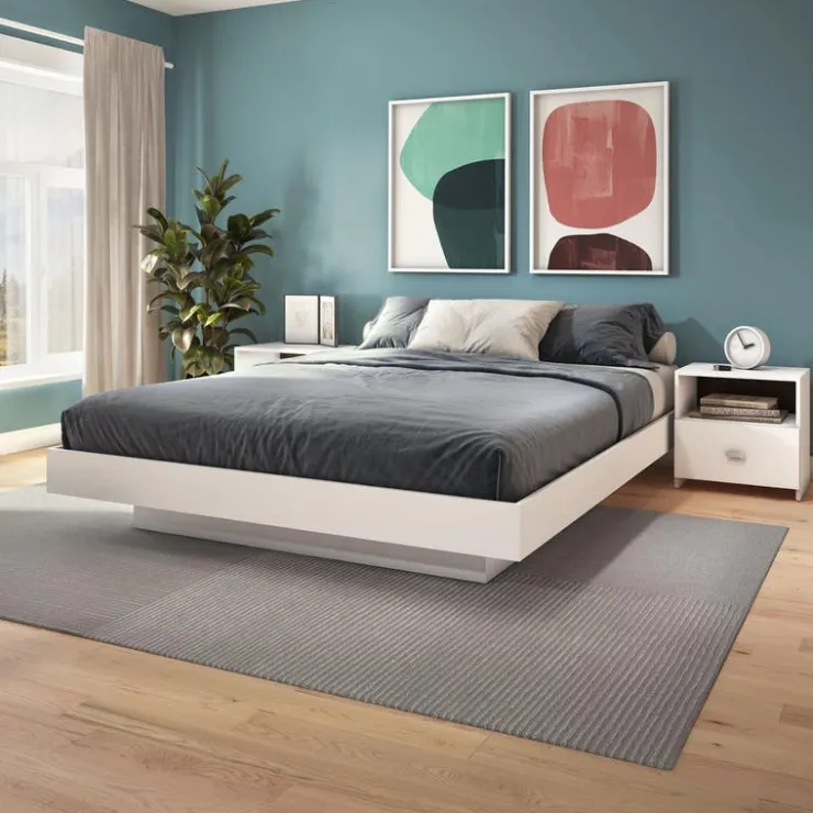 SUA-V Queen Platform Bed (60") White Sale