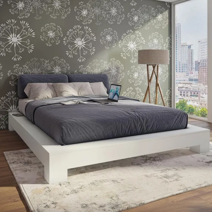 SUA-V Queen Platform Bed (60") White Online