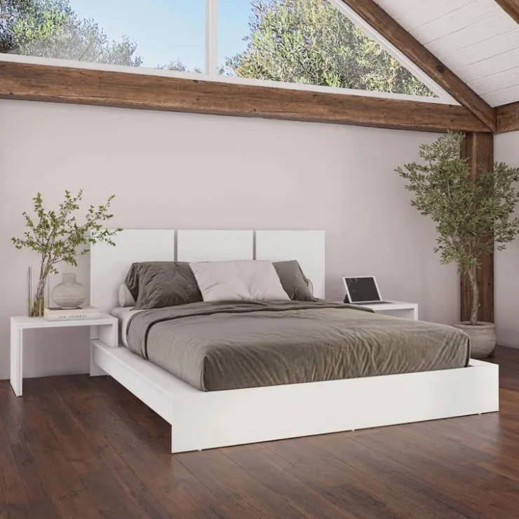 SUA-V Queen Platform Bed (60") White Outlet